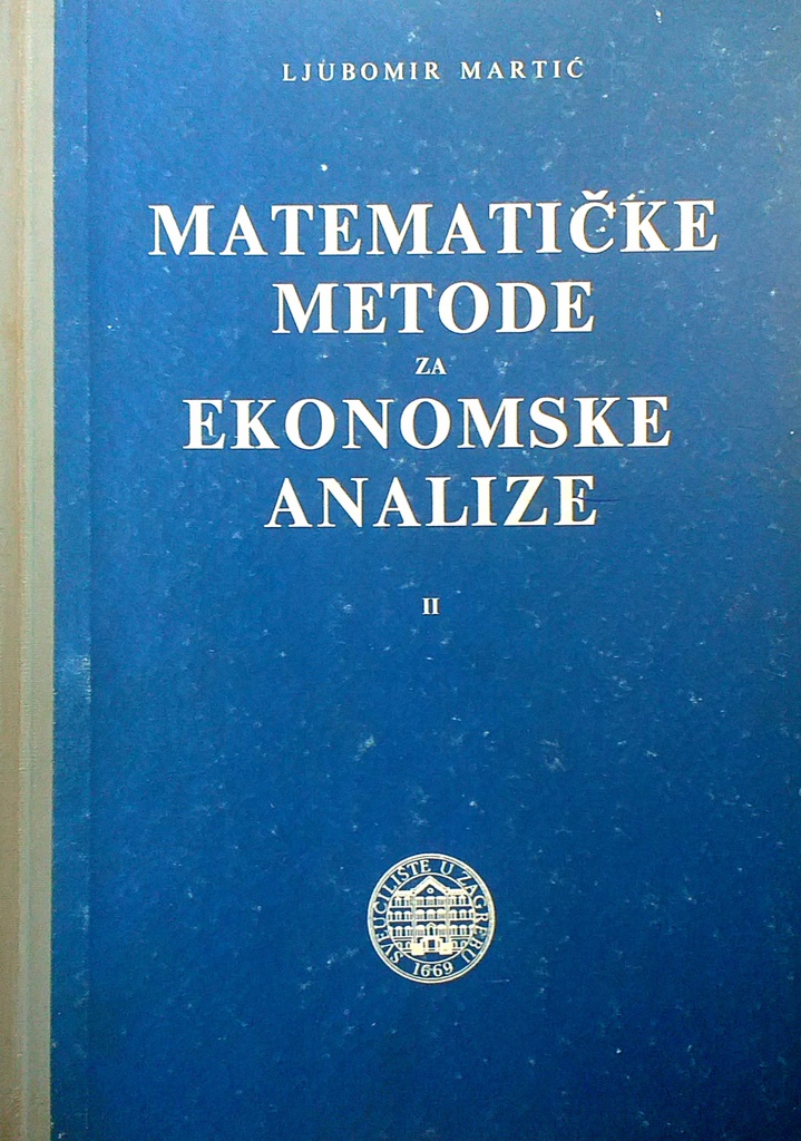 MATEMATIČKE METODE ZA EKONOMSKE ANALIZE II