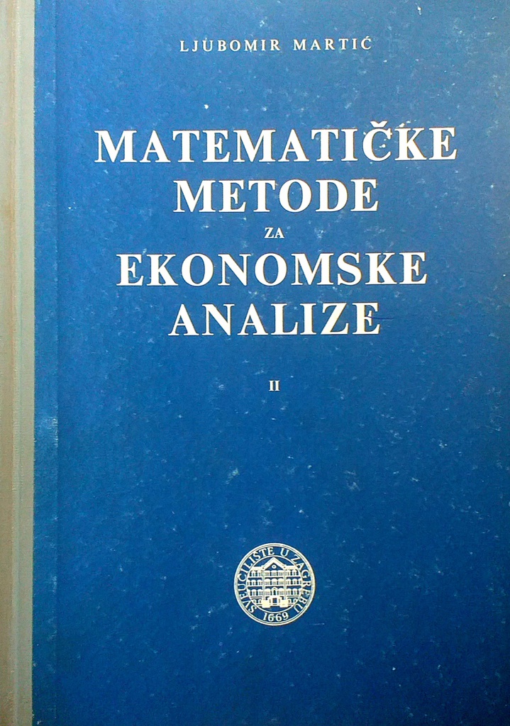 MATEMATIČKE METODE ZA EKONOMSKE ANALIZE II