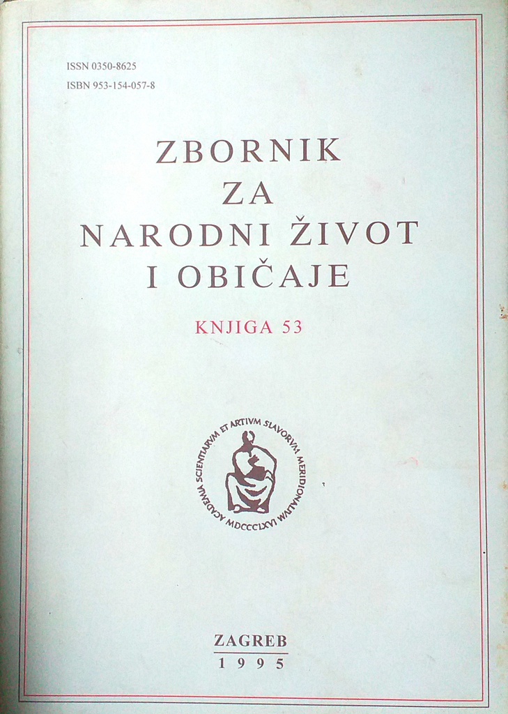 ZBORNIK ZA NARODNI ŽIVOT I OBIČAJE KNJIGA 53