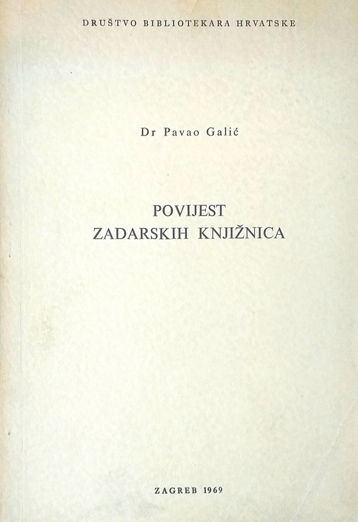 POVIJEST ZADARSKIH KNJIŽNICA