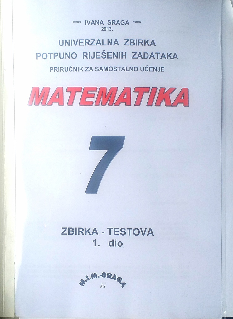 MATEMATIKA 7 - 1. DIO ZBIRKA TESTOVA