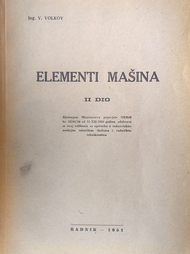 ELEMENTI MAŠINA II. DIO