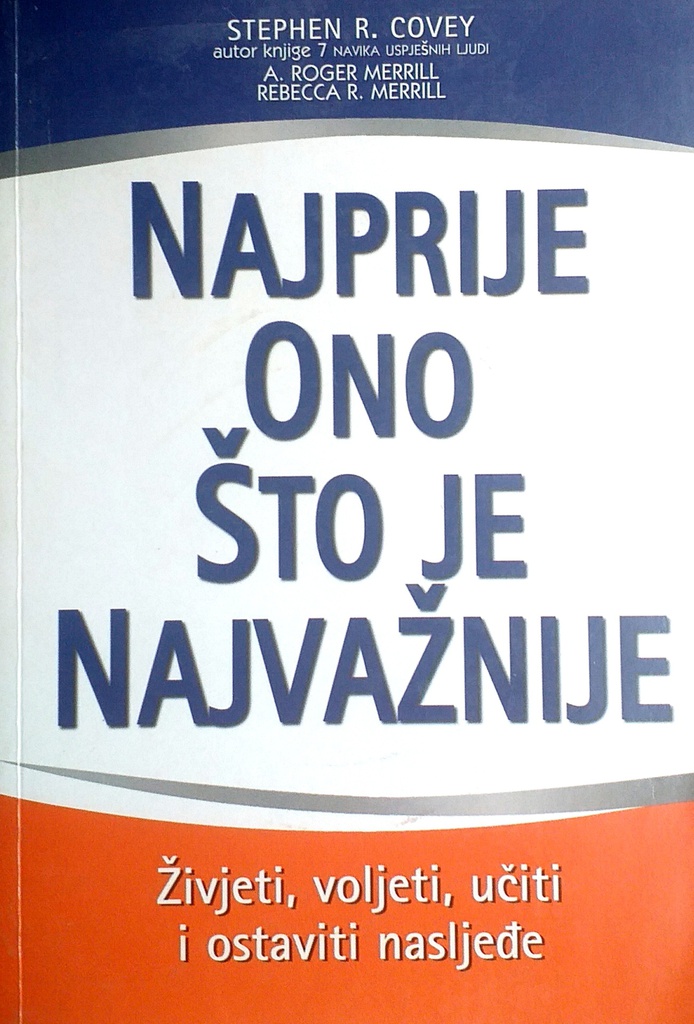 NAJPRIJE ONO ŠTO JE NAJVAŽNIJE