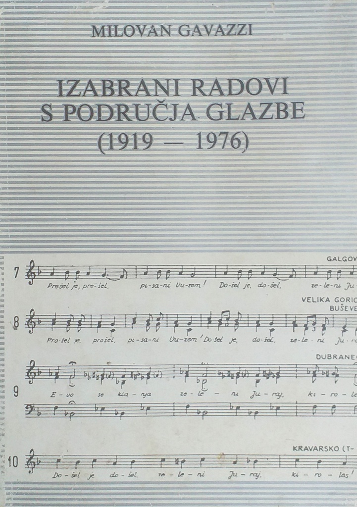 IZABRANI RADOVI S PODRUČJA GLAZBE (1919-1976)