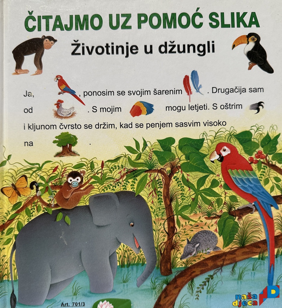 ČITAJMO UZ POMOĆ SLIKA - ŽIVOTINJE U DŽUNGLI