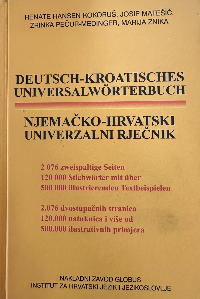 NJEMAČKO HRVATSKI UNIVERZALNI RJEČNIK