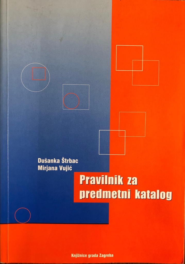 PRAVILNIK ZA PREDMETNI KATALOG
