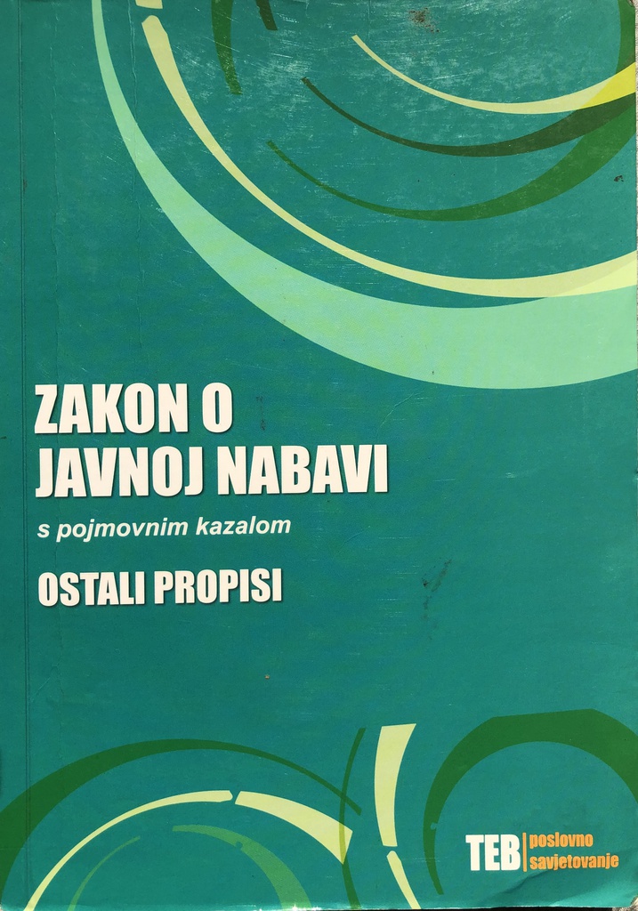 ZAKON O JAVNOJ NABAVI S POJMOVNIM KAZALOM