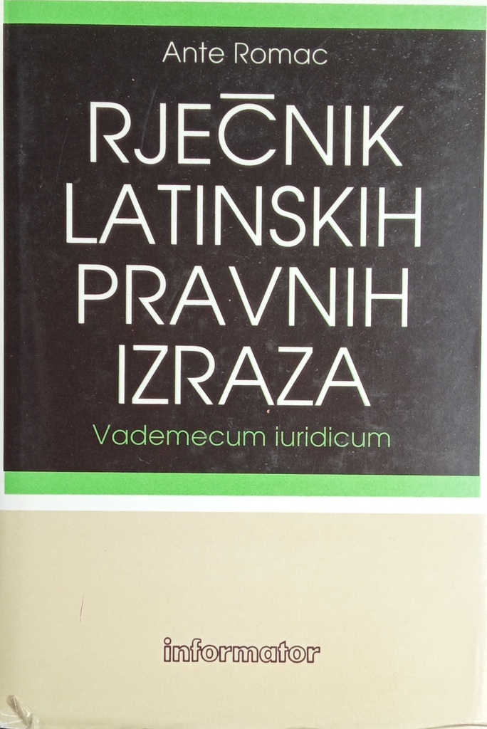 RJEČNIK LATINSKIH PRAVNIH IZRAZA