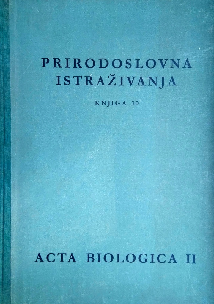 PRIRODOSLOVNA ISTRAŽIVANJA - KNJIGA 30