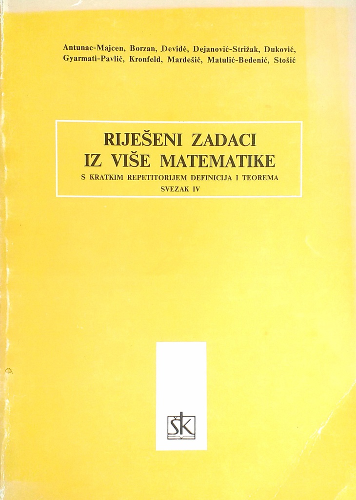 RIJEŠENI ZADACI IZ VIŠE MATEMATIKE