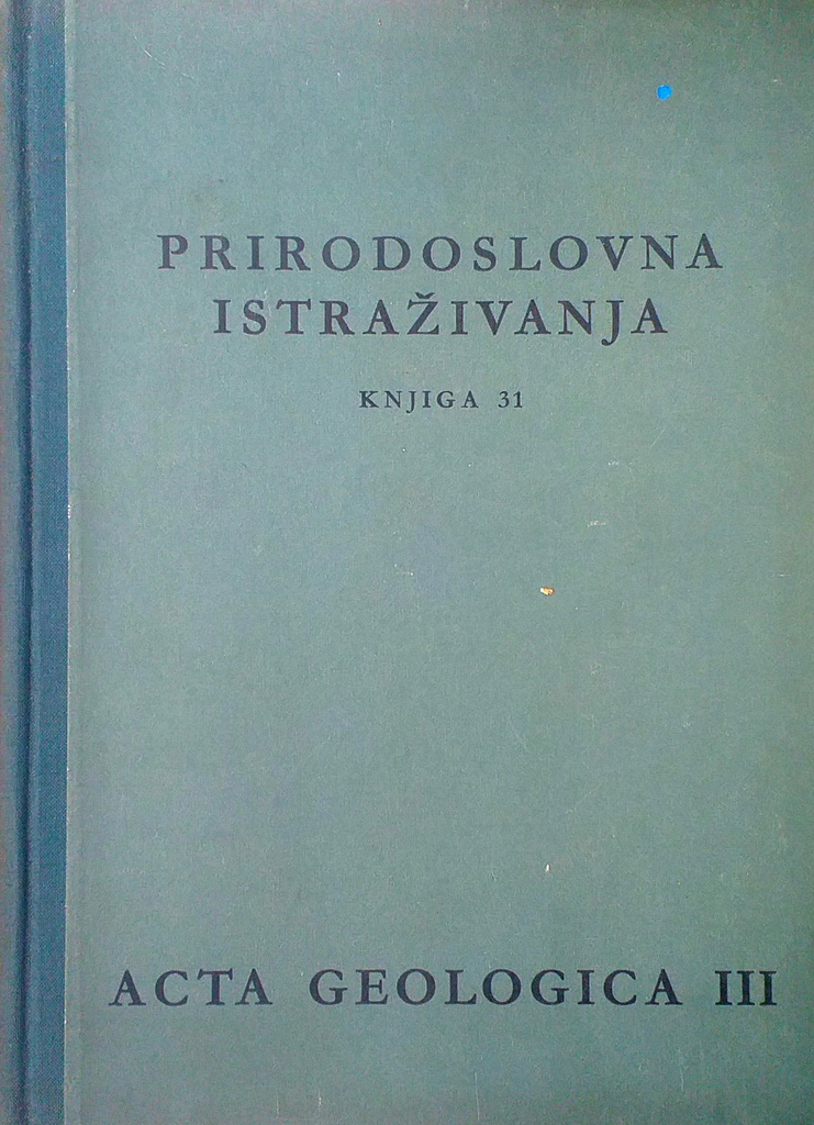 PRIRODOSLOVNA ISTRAŽIVANJA - KNJIGA 31