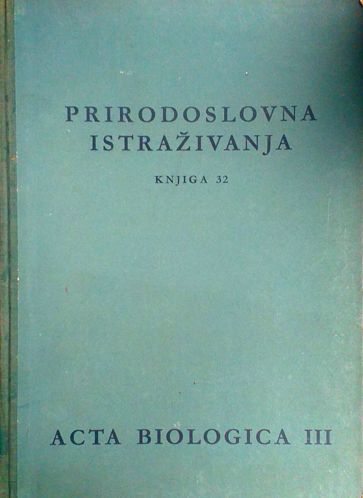 PRIRODOSLOVNA ISTRAŽIVANJA - KNJIGA 32