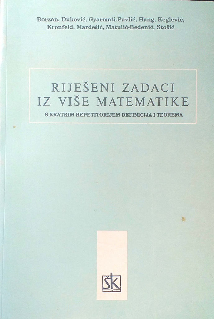 RIJEŠENI ZADACI IZ VIŠE MATEMATIKE