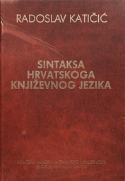 [A-09-3B] SINTAKSA HRVATSKOG KNJIŽEVNOG JEZIKA