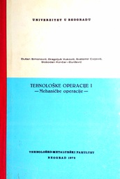 [D-04-3B] TEHNOLOŠKE OPERACIJE I - MEHANIČKE OPERACIJE