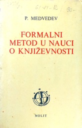 [D-07-2A] FORMALNI METOD U NAUCI O KNJIŽEVNOSTI