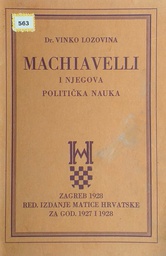 [C-14-5B] MACHIAVELLI I NJEGOVA POLITIČKA NAUKA